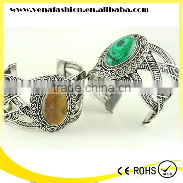 Peacock Green Indian Cuff Bracelet, Genuine Stone Bracelet Quality Choice photo-2