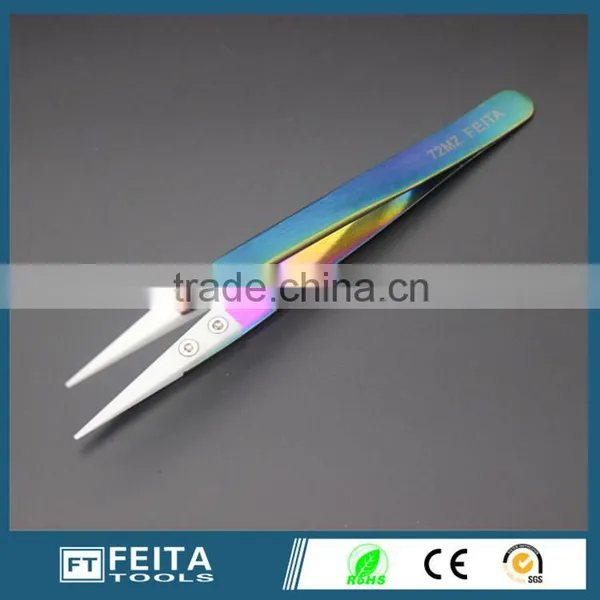 Colorful 72MZ Heat Resistant Ceramic White Tips Brucelles Tweezers for Computer Repair Tools photo-3