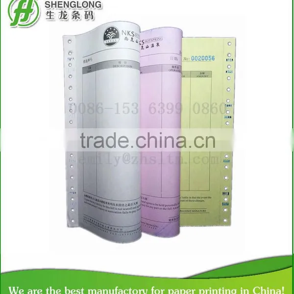 (PHOTO) 3 Ply Color Paper Continuous Paper Hotspring Bill Slip