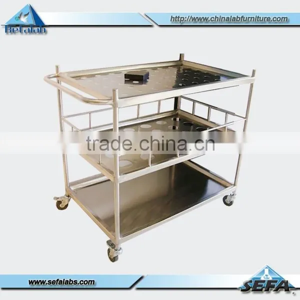 Modern Design Lab Supplies 304 Stainless Steel Trolley With Two Shelves High Quality photo-5