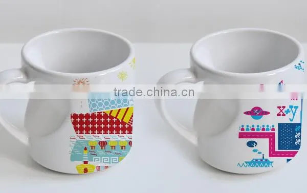 Printable Ceramic Mugs/ Mug for Gifts/ Mug for Promotions/ Heart Shaped Mug/ Mug for Printing/ Mug for Sublimation