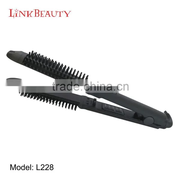 Professional Hot Sale Hair Straightening 2 in 1 Curling Hair Straightener Comb photo-3