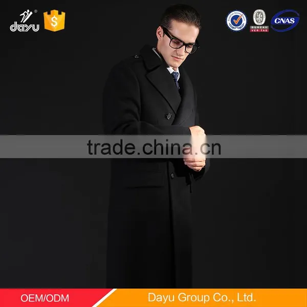 Long Style Black 100% Wool Fabric Cashmere Wool Coat and Jacket for Man Jacket photo-4