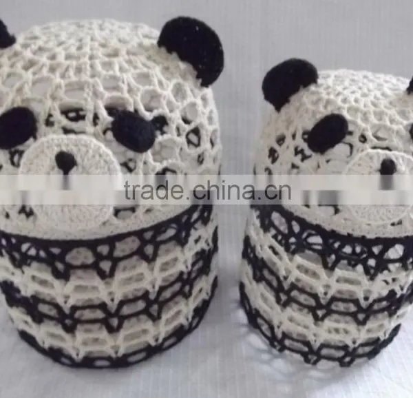 Crochet Animal Molded Basket - Panda photo-3