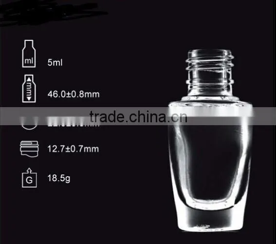 Custom Made 1/2OZ Clear Empty Crystal Nail Polish Glass Bottle Manufacturer Design photo-2