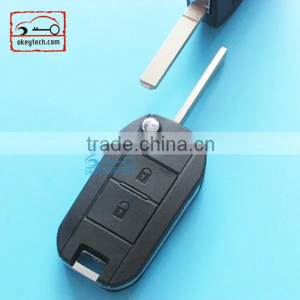 Okeytech Peugeot 206 Modified Flip Remote 2 Button Key Shell Car Key for Peugeot 508 Romote Key Shell photo-3