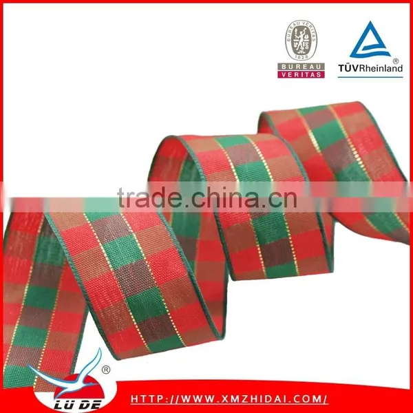 2015 Direct Factory Garment or Gift Packing Plaid Ribbon /tartan Ribbon photo-3
