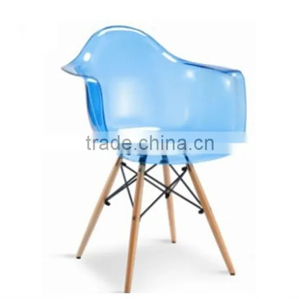 Wood Leg Acrylic Designer Dining Chair Replica photo-5