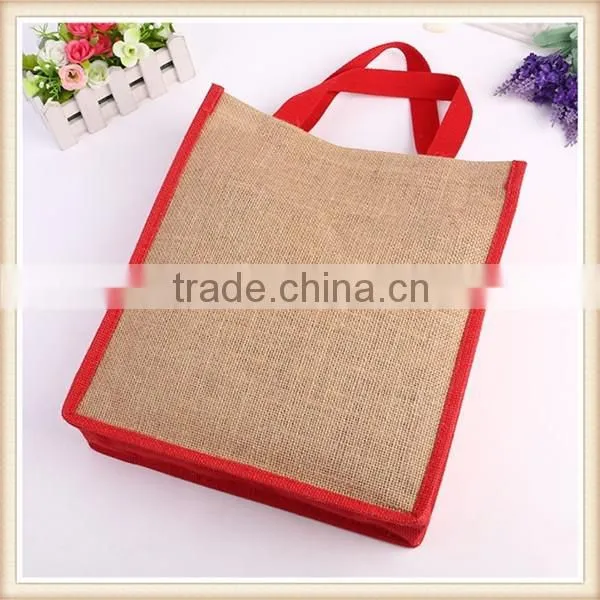 Simple Design Without Printing Dye Jute Tote Bags photo-3