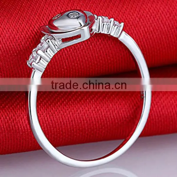 Korean Edition Fashion Jewelry Heart Design 925 Sterling Silver Wedding Rings photo-3