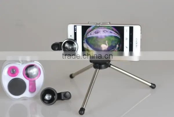 Full Set Cell Phone Lens 3 In 1 Clip-on Fish Eye Lens 180 Degree Universal For Fisheye Lens
