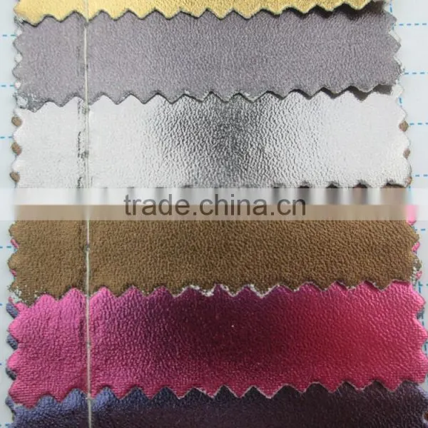 Metallic Luster Style Leather Fabric Pvc Synthetic Leather Textile Fabric for Bag Decorative Garment Sofa Faux Leather Fabrics photo-3
