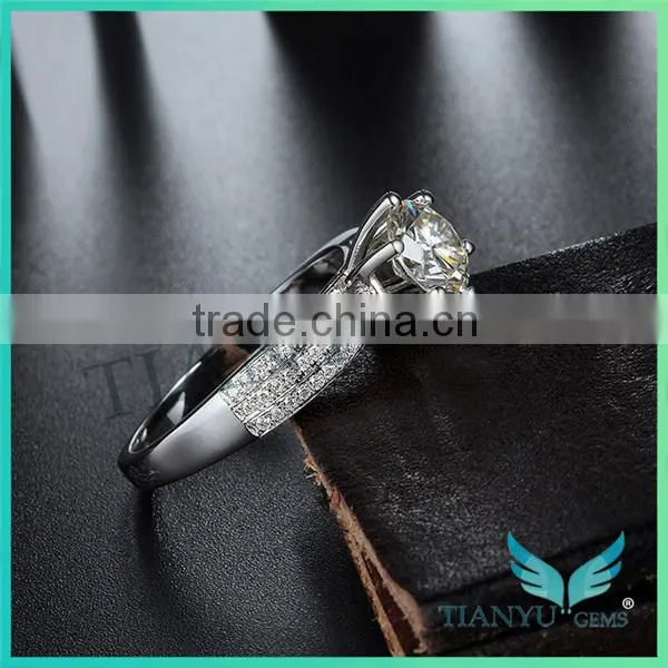 Lady's Sliver Ring 1Carat Moissanite Rings Wedding,Engagement Rings photo-3