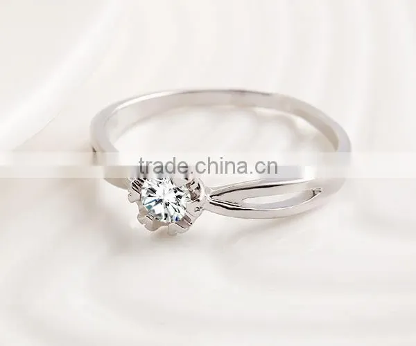 Lucury Plating New Fashion Wedding Diamond Platinum Rings photo-3