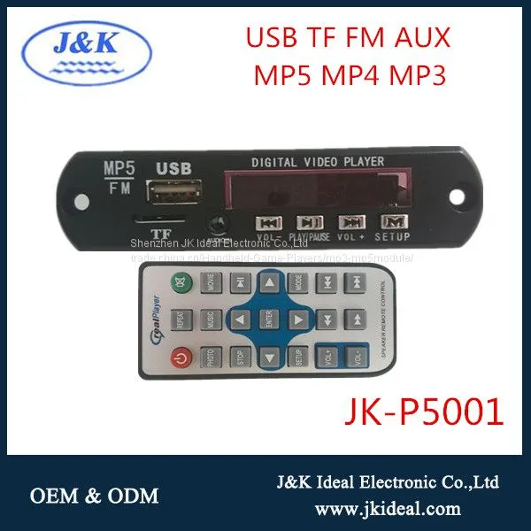 Audio video usb aux fm tuner MP3 MP5 decoder module board