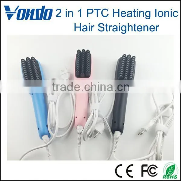 VONDO 2 in 1 PTC Heating Ionic Hair Straightener Comb photo-5