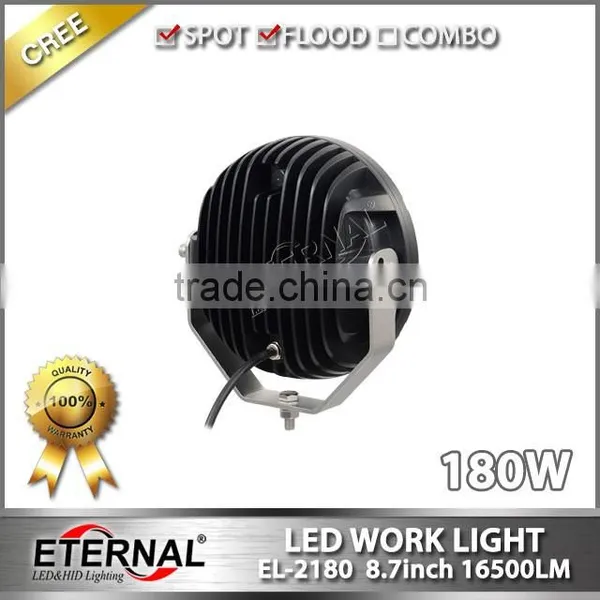 180W Round 9" LED Driving Headlight Super Brightness Led Work Light for Offroad Jeep 4x4 Racing Heavy Duty Vehicles photo-3