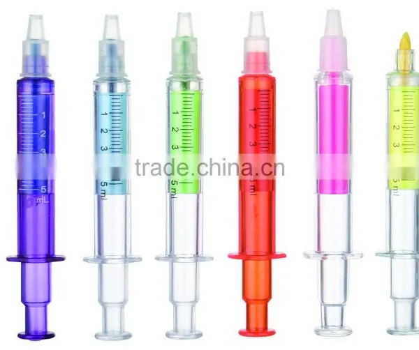 2016 Hot Novelty Syringe Fluorescent Marker Pen Highlighter photo-3