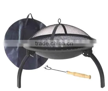 Outdoor Folding Fire Pit With BBQ Grill photo-3