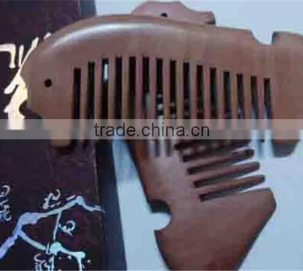 Fine-tooth With Anti-static for Detangling Curly Sea Horse Hair and Beard Comb Pocket Wood Comb