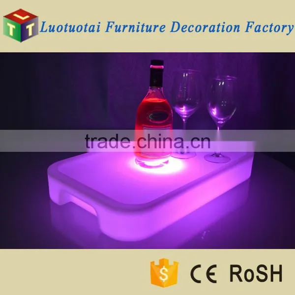 Wireless Control RGB Color Changed Battery Operated Wine Tray Stand/plastic Tray for Wine and Food photo-2