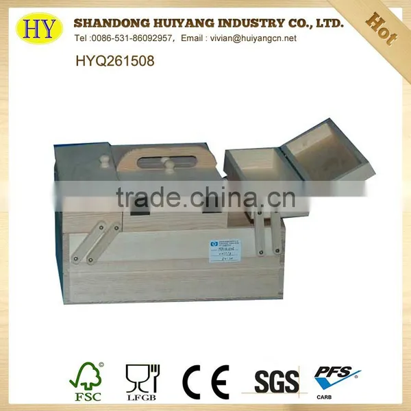 Unfinished Cheap Factory New Wooden Sewing Box photo-4