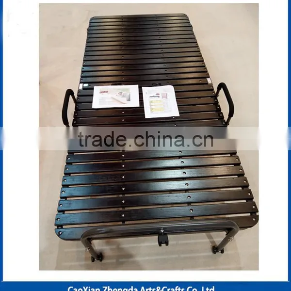 Folding Metal Single Bed With Wheels photo-3