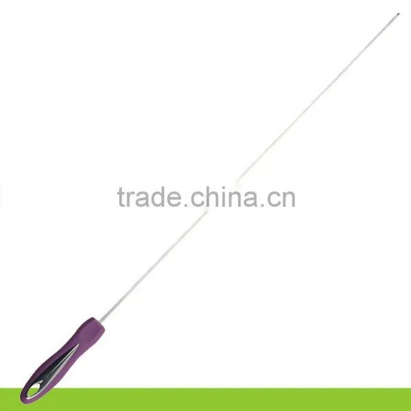 Stainless Steel Metal Wooden Handle Food Grade Rotating BBQ Skewer photo-5