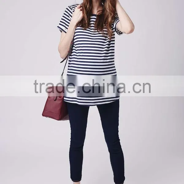 Wholesale Blank Maternity T Shirts Short Sleeve Plain Dyed Women Fashion Clothing photo-4