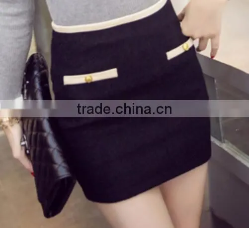 Holesale Ladies Red Spandex Elastic Chain Bottom Wrap Skirt photo-2