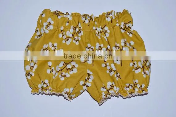 Wholesale Children's Clothing Blank Jogger Pants Baby Soft Ruffle Bloomers Girl Floral Patterns Short photo-4
