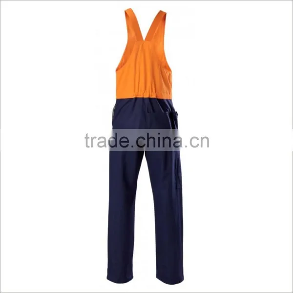 Custom Cotton And Nylon Workwear Blue Patchwork Work Overall photo-2