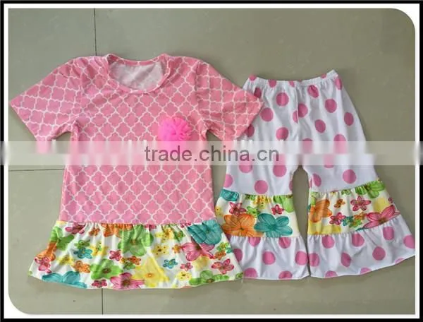 Wholesale Children's Boutique Clothing Girl Owl Top Pink Dots Capris Easter Clothes Giggle Moon Remake Girl Kids Spring Clothes photo-5