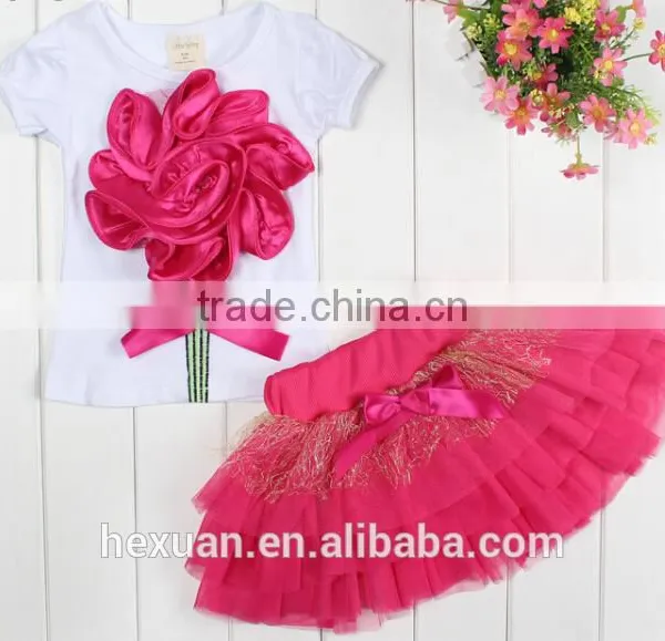 S80004T, Top Selling! Girls Clothing Sets ,T-shirt + Tutu Skirt Kids Clothing photo-2