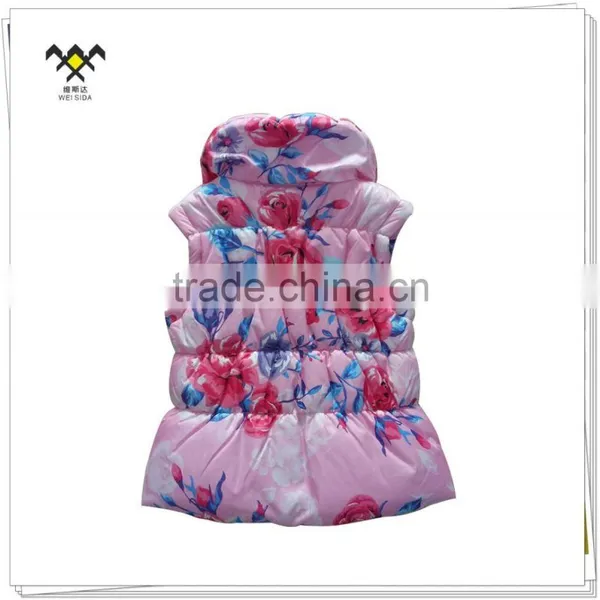 Factory Printed Girl Sleeveless Winter Jacket for Baby photo-2