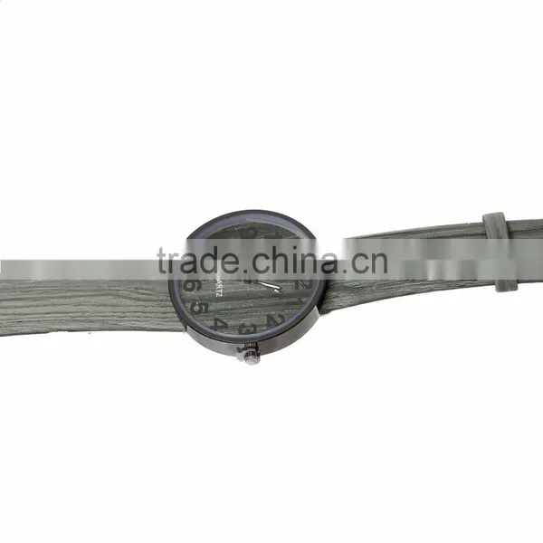 2017 Classical Round Gray Leather Watch Wholesale,Wood Watch photo-2