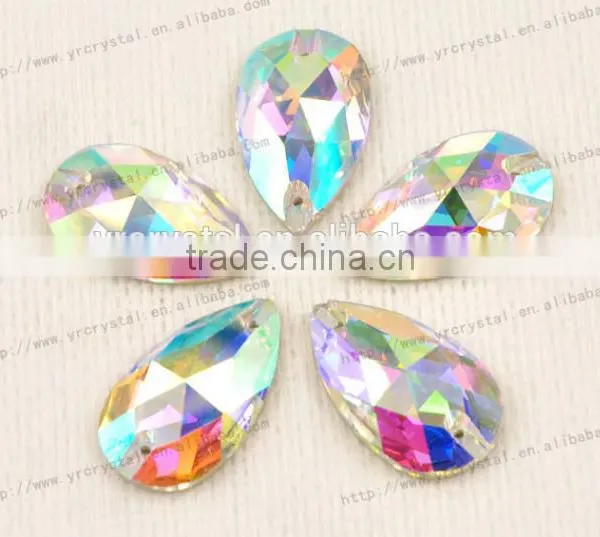 Crystal ab Teardrop Sew on Crystal Beads for Wedding Dress photo-5