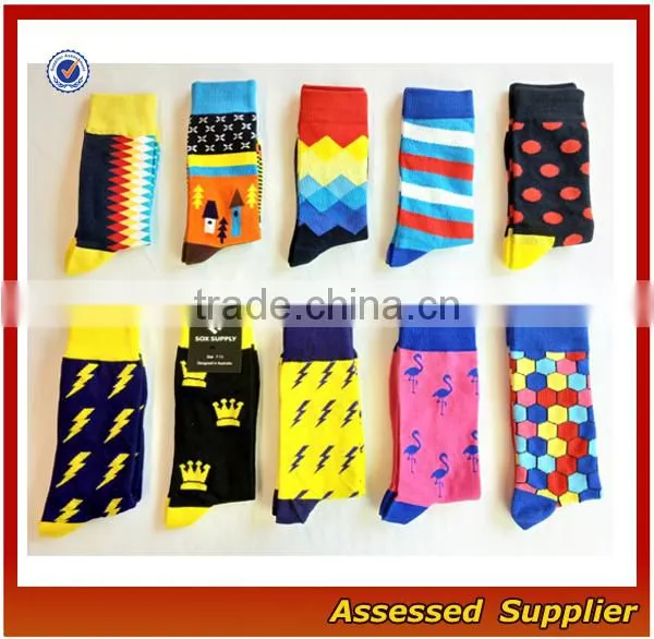 FXS141 Wholesale Custom Cotton Happy Business Mens Dress Socks photo-5