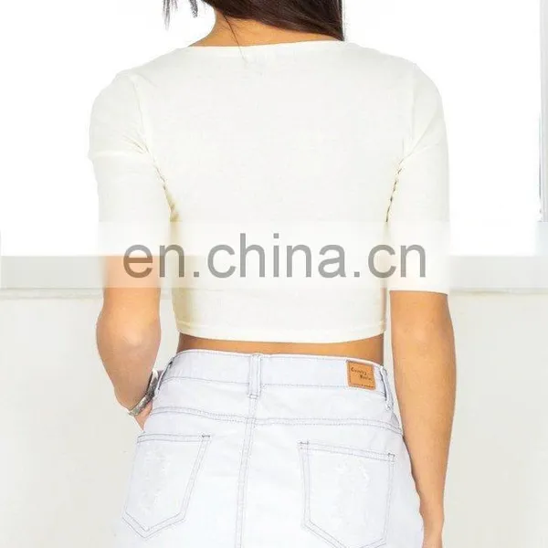 Wholesale Ladies Sexy Crop Top V-neck Women Crop Top photo-3