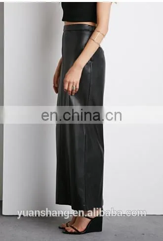 2015 New Design Fashion Women Leather Long Maxi Skirt photo-4