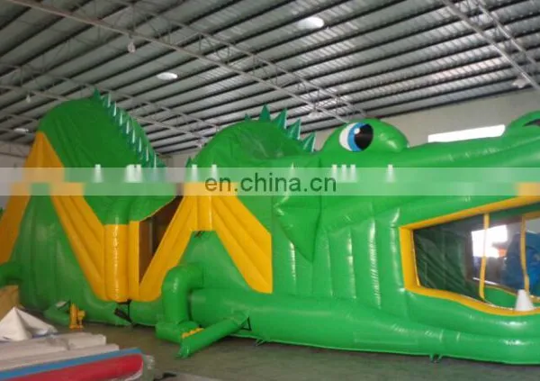 New Inflatable Green Hippo Obstacle Course photo-4