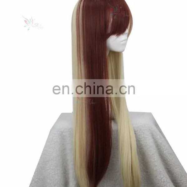 Styler Brand Straight Wig Blonde Long Straight Brown Wig Cosplay With Bangs photo-2