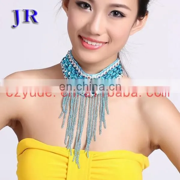 Indian Wholesale Belly Dance Beaded Tassel Necklace P-9005# photo-5