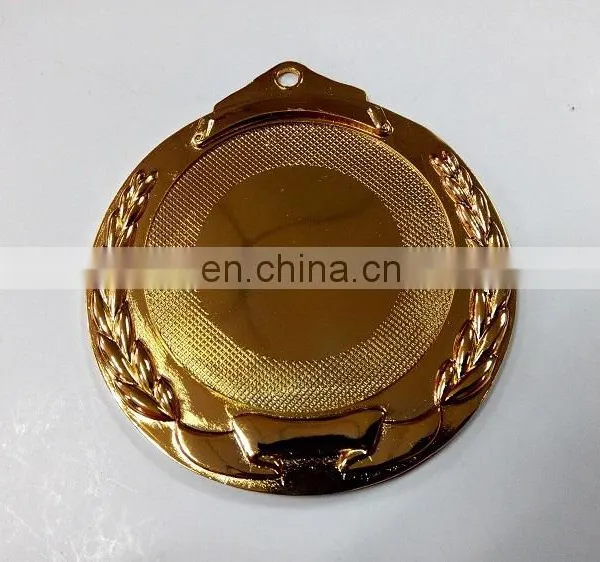 Wholesale Gold Medal Blank Religious Medals With Embossed Olive Branch and Dot Shading