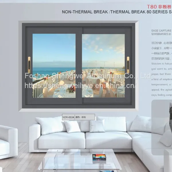 Powder Coated Color 3 Panel Three Track Exterior Aluminum Frame Double Glass Sliding Windows Parts photo-4