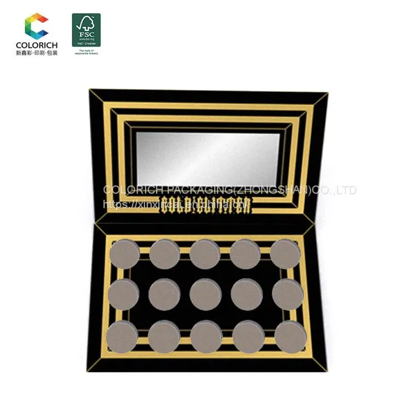 Eyeshadow Cosmetics Empty Eyeshadow Pallete Packaging Paper Boxs Eyeshadow Pallet With Brush photo-5
