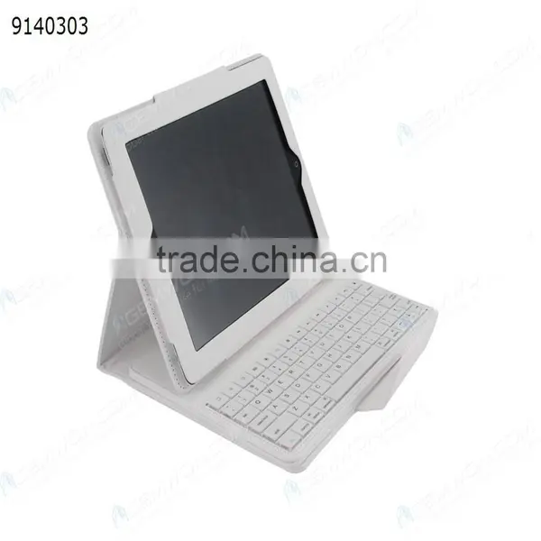 Bluetooth Keyboard for IPad2/3/4,white Removable Plastic Keyboard With Synthetic Leather Case photo-2