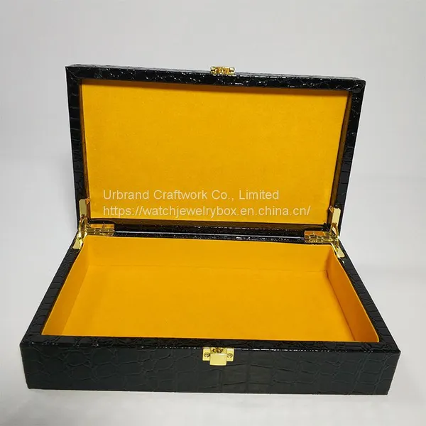 Custom Leather Spot Belt Box Crocodile Pattern High-end Gift Packaging Box Portable Gift Box Wooden Box photo-5