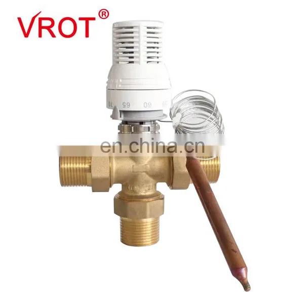 Custom Heating Control Dn25 Three Way Water Automatic Thermostatic Mixing Brass Valve photo-2