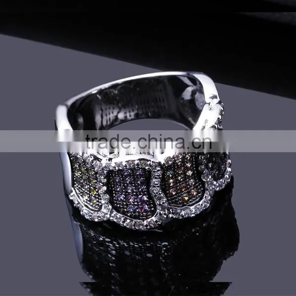 Good Price Item Jewelry Fashion Zircon Colorful Party Ladies Unique Brass Ring photo-6